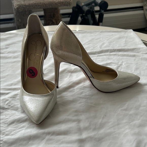 Jessica Simpson Shoes - Jessica Simpson Shimmering Silver Heels